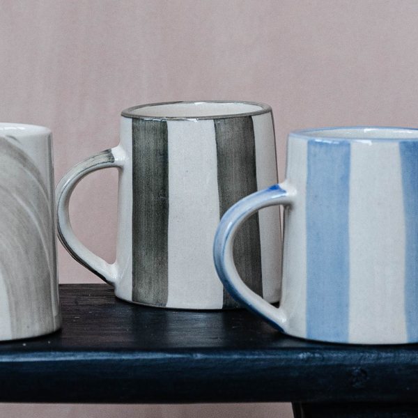 Washed Stripe Chai Mug | Forest