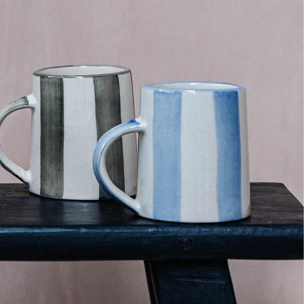 Washed Stripe Chai Mug | Ink