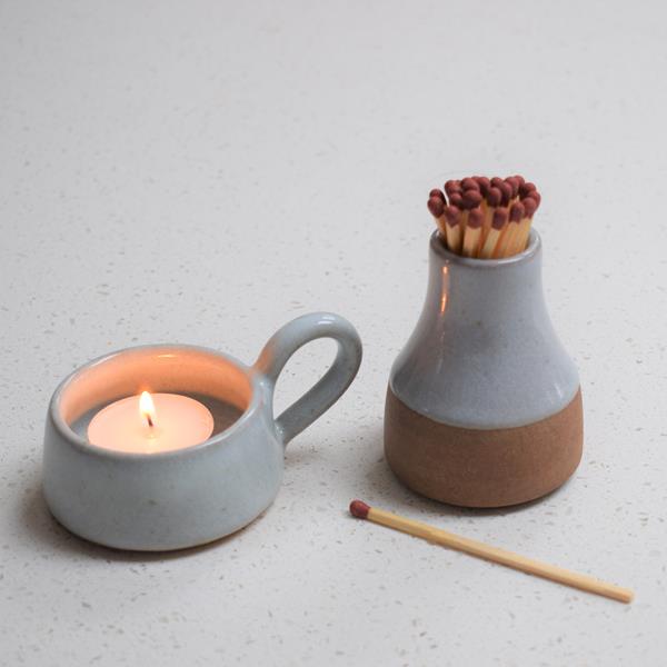 Stoneware Tea Light Cup | Eggshell