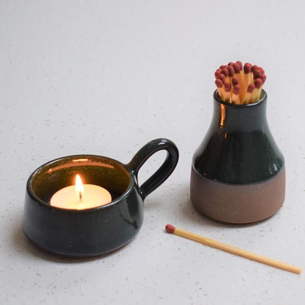 Stoneware Tea Light Cup | Forest